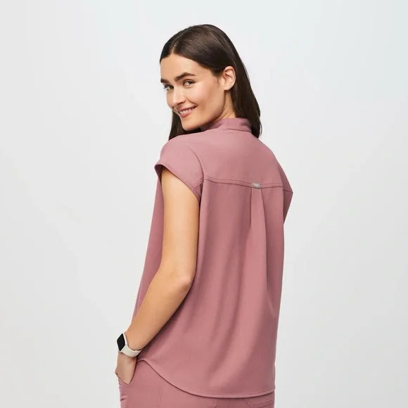 Figs Rafaela Technical Top Mauve Sz XL - Picture 3 of 5